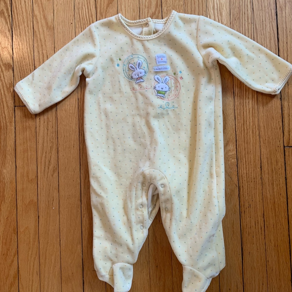 Absorba Yellow Footies with Long Sleeves and Enclosed Feet